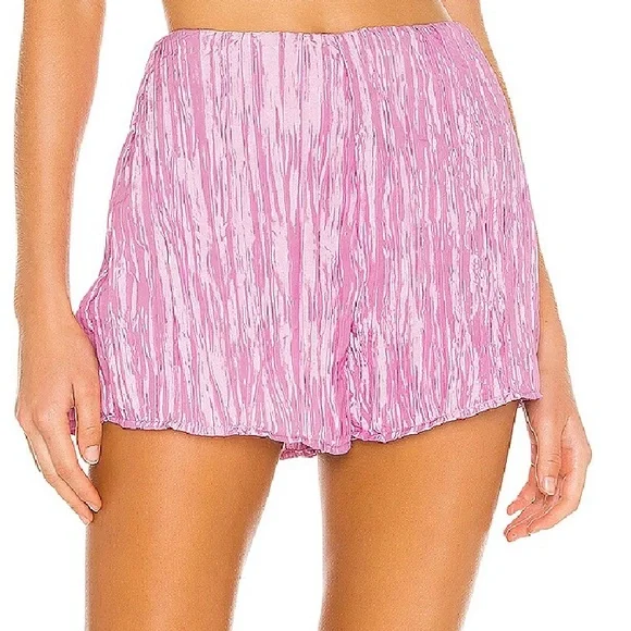 Lovers + Friends Alden Pink Pleat High Rise Shorts Women’s XL - Picture 1 of 7
